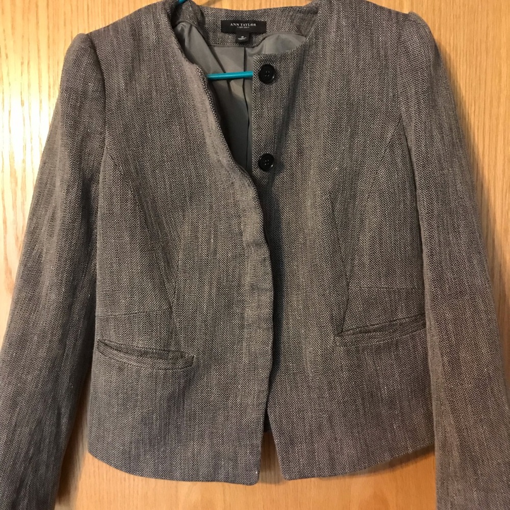 Ann Taylor marled gray blazer jacket